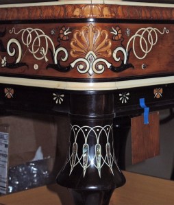 detail of the music bench